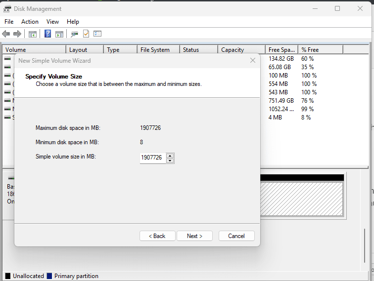 Set Drive Volume Size in Windows 11