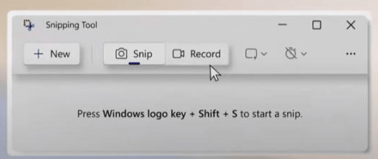 WIndows new Snipping Tool recording