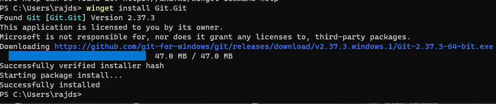 command to install GIT on Windows 11 or 10