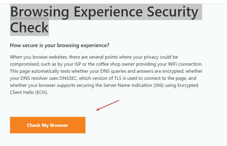 Browsing Experiance Security Test Cloudflare