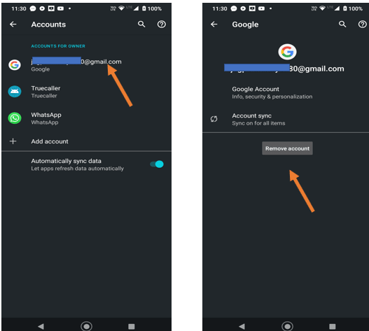 Remove Google Account from Android phone