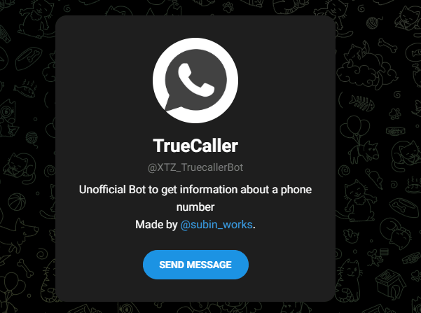 Truecaller telegram bot