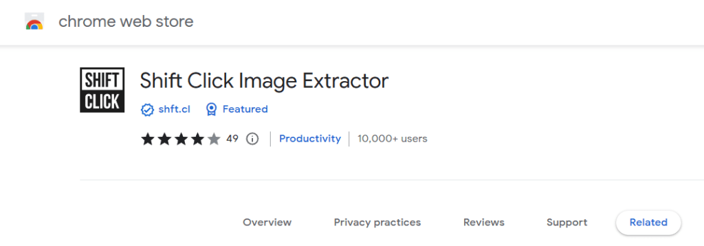 Google capsclick image extractor extension