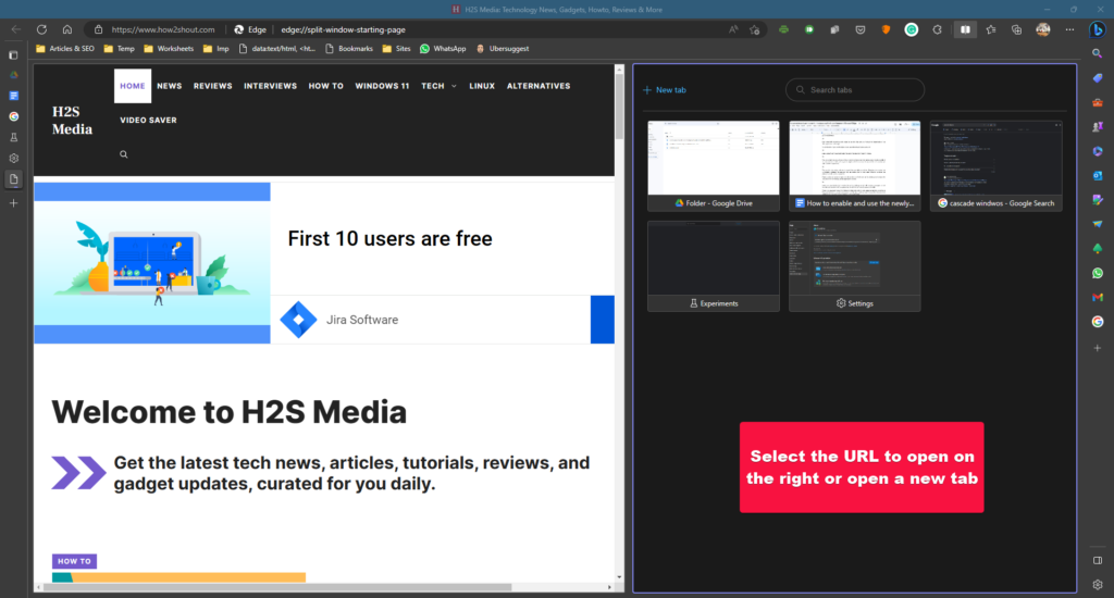 How to Use the Split screen Feature in Edge Browser - H2S Media