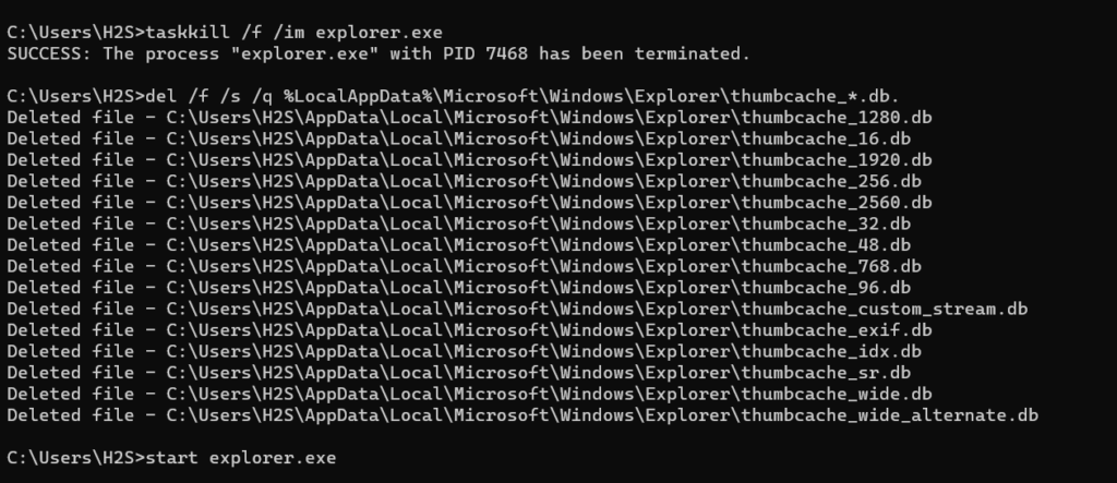 使用命令清除 Windows 缩略图缓存